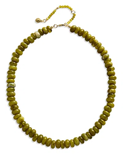Baublebar Joyce Semi Precious Beaded Necklace, 17-20.5 In Green