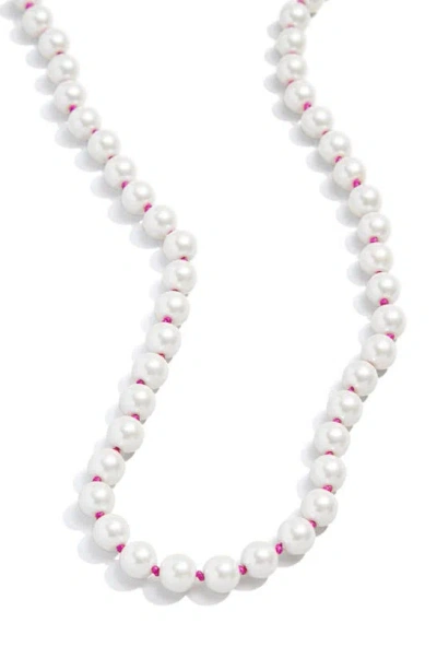 Baublebar Juliet Imitation Pearl Beaded Necklace, 16 In White/pink