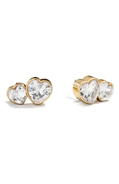 Baublebar Kali Double Heart Stud Earrings In Gold