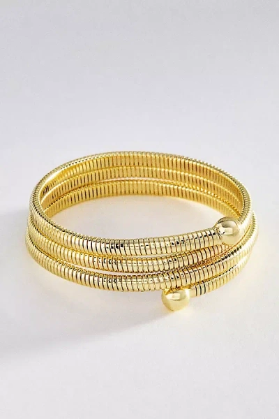Baublebar Keira Ribbed Wrap Bracelet In Gold