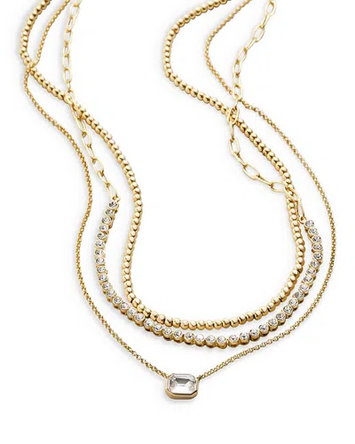 Baublebar Kenna Crystal Layered Necklace, 16-19 In Gold
