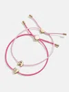 Baublebar Kids' Cord Initial Bracelet Set In Pink