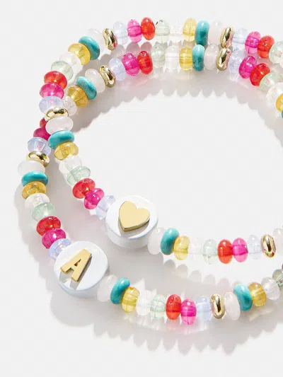 Baublebar Kids' Initial & Heart Bracelet Set In Multi