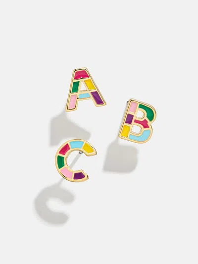Baublebar Kids' Rainbow Initial Earrings In Multi
