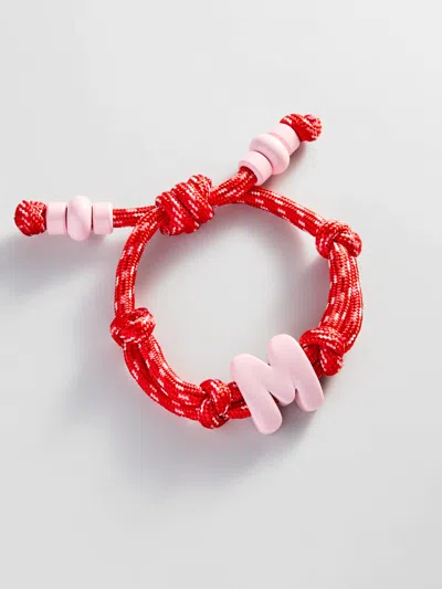 Baublebar Knotty Enamel Initial Custom Bracelet In Red