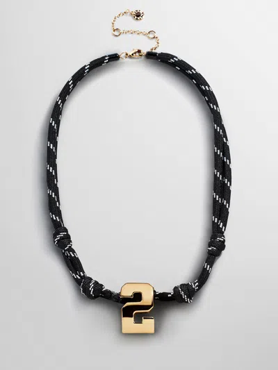 Baublebar Knotty Varsity Custom Necklace In Black