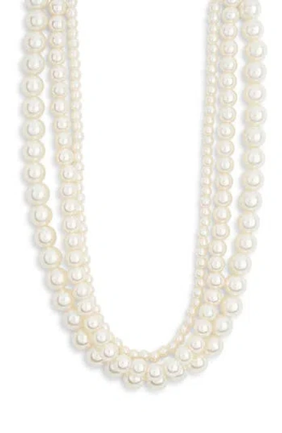 Baublebar Layered Faux Pearl Necklace In White