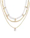 Baublebar Layered Imitation Pearl Necklace, 19 In Gold