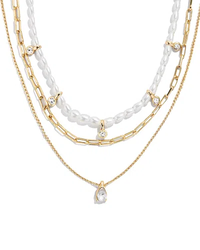 Baublebar Layered Imitation Pearl Necklace, 19 In Gold