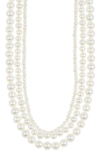 Baublebar Layered Imitation Pearl Necklace In White
