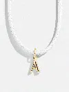 Baublebar Leather Initial Necklace In White