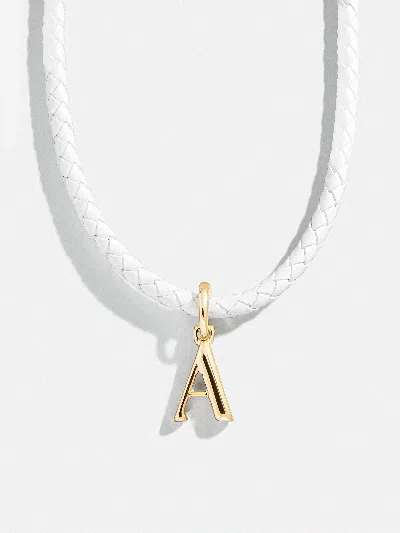 Baublebar Leather Initial Necklace In White