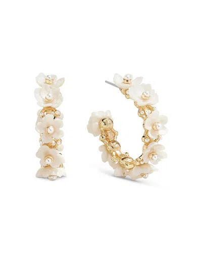 Baublebar Leilani Flower Hoop Earrings In White