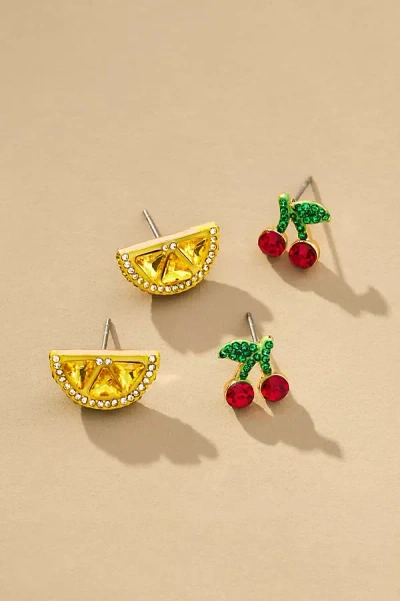 Baublebar Lemon & Cherry Post Earrings, Set Of 2 In Gold