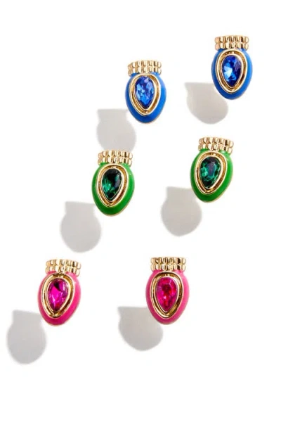 Baublebar Light Show Set Of 3 Stud Earrings In Multi