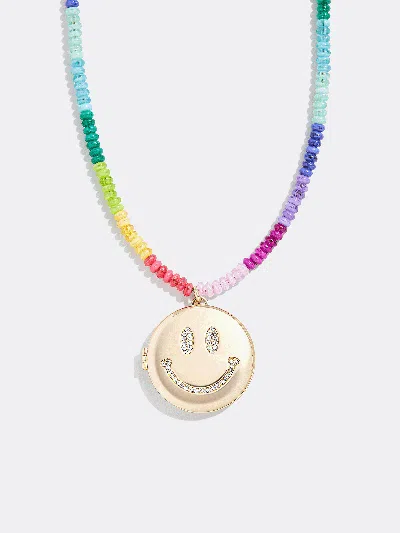 Baublebar Lil' Smiley Kids' Locket Necklace In Gold