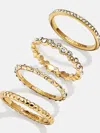 Baublebar Lily Ring Set In Gold