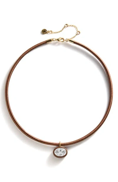 Baublebar Lindsey Crystal Collar Necklace In Brown