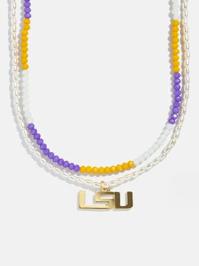 Baublebar Louisiana State University Beaded Logo Necklace Set In Multi