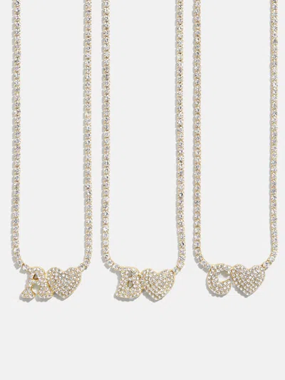 Baublebar Love Letter Kids' Initial Tennis Necklace In Gold