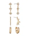 Baublebar Luna Set Of 3 Earrings In Gold