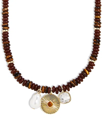 Baublebar Malia Multi Charm Beaded Pendant Necklace, 17-20 In Brown