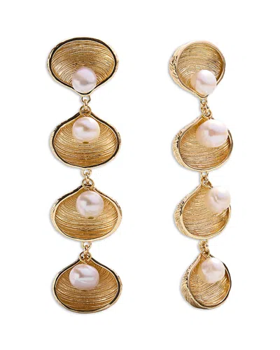 BAUBLEBAR MARGARET SHELL & CULTURED FRESHWATER PEARL STATEMENT EARRINGS
