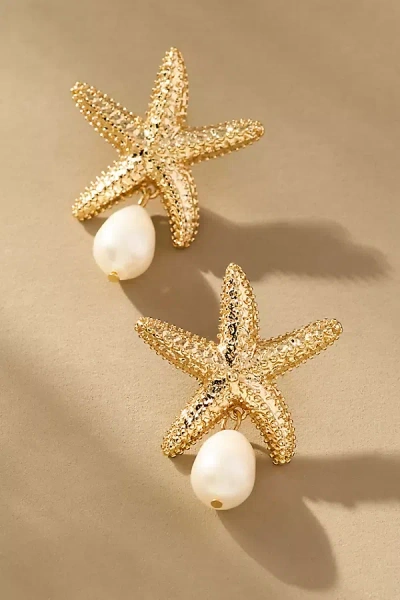 Baublebar Mariam Starfish Shell Earrings In Gold