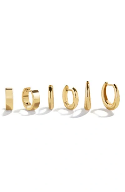 Baublebar Maris Set Of 3 Water Resistant Hoop Earrings In Gold