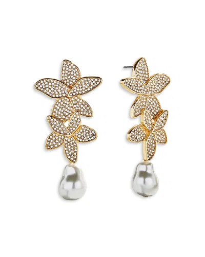 Baublebar Marissa Floral Faux Pearl Drop Earrings In Gold