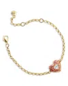 Baublebar Melissa Pink Pave Cubic Zirconia Heart Flex Bracelet In Gold