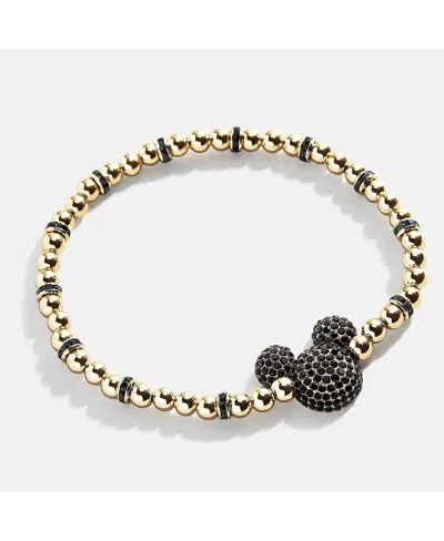 Baublebar Mickey Mouse Black Paveâ Head Pisa Bracelet In Gold