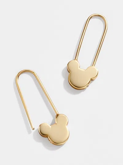 Baublebar Mickey Mouse Disney 18k Gold Sterling Silver Safety Pin Earrings