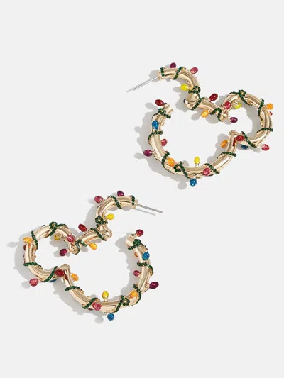 Baublebar Mickey Mouse Holiday Lights Disney Essential Hoop Earrings In Gold