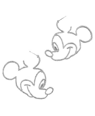 Baublebar Mickey Mouse Outline Earrings In Silver