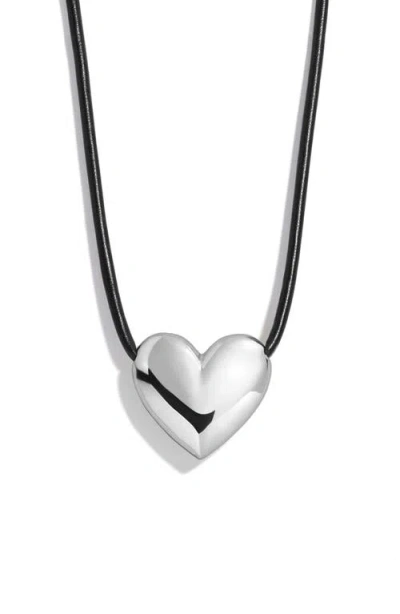Baublebar Millie Bubble Heart Paracord Necklace In Black