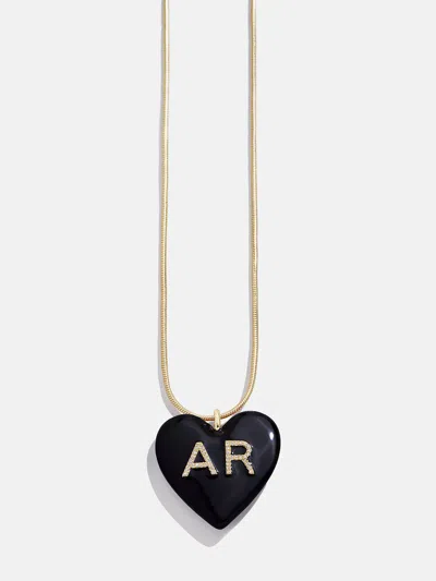 Baublebar Millie Bubble Heart Custom Initial Necklace In Black
