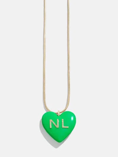 Baublebar Millie Bubble Heart Custom Initial Necklace In Green
