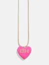 Baublebar Millie Bubble Heart Custom Initial Necklace In Pink