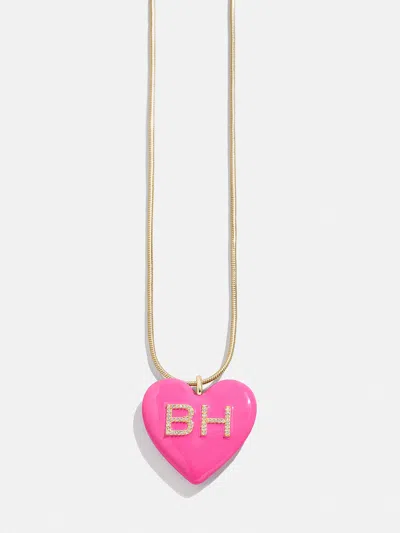 Baublebar Millie Bubble Heart Custom Initial Necklace In Pink