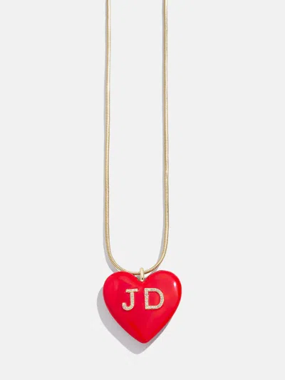 Baublebar Millie Bubble Heart Custom Initial Necklace In Red