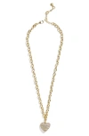 Baublebar Millie Crystal Heart Pendant Necklace In Brown