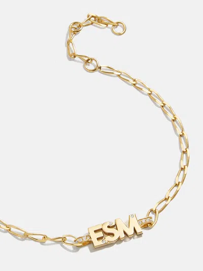 Baublebar Mini 18k Gold Custom Initial Bracelet