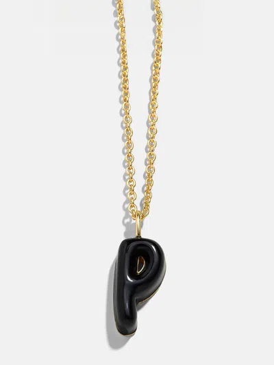 Baublebar Mini Bubble Initial Enamel Necklace In Black
