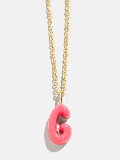 Baublebar Mini Bubble Initial Enamel Necklace In Pink
