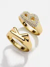 Baublebar Mini Bubble Initial Ring In Gold