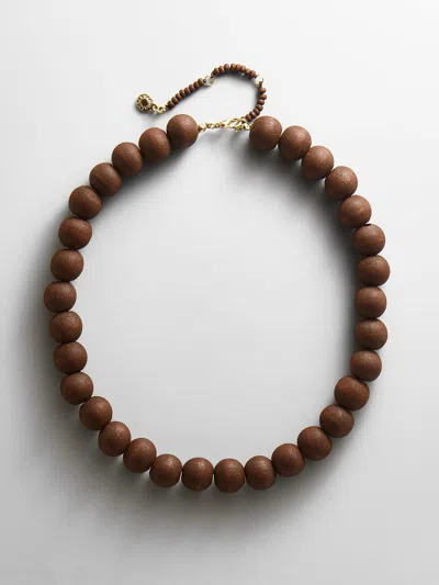 Baublebar Mini Jane Beaded Necklace In Brown