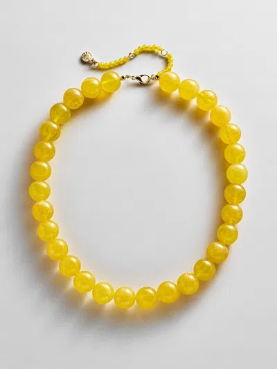 Baublebar Mini Jane Beaded Necklace In Yellow