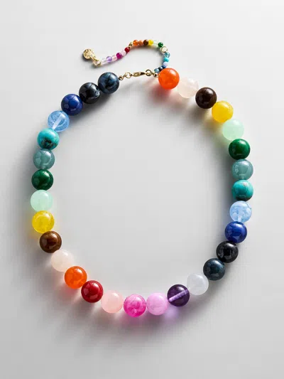 Baublebar Mini Jane Beaded Necklace In Metallic