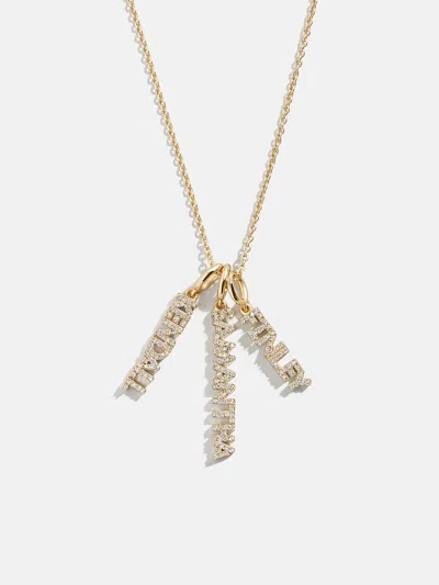 Baublebar Mini Pave Block Cluster Custom Nameplate Necklace In Gold